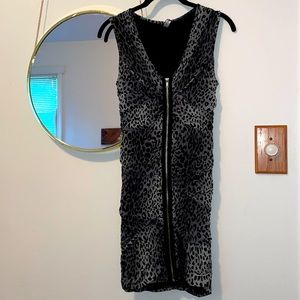 Black Leopard Zip up Dress 🖤🩶